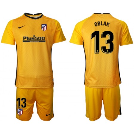 Fußballtrikots Atlético Madrid Jan Oblak 13 Torwart Kinder Trikotsatz 2020-2021 M002 